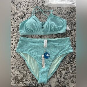 Cupshe Light Teal Bikini Set